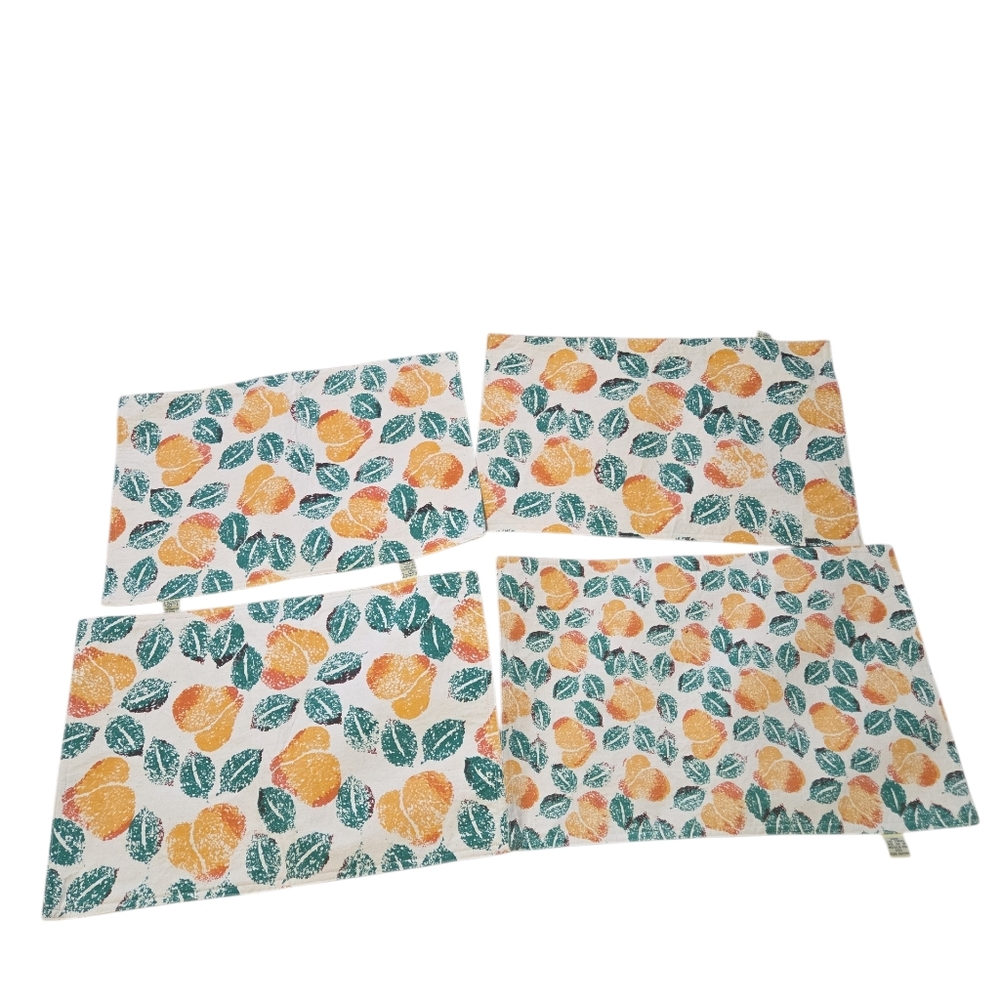 Vintage Kismet 1993 Pear Print Placemats‎ Set Of 4 Cozy Home Earthy Fruits